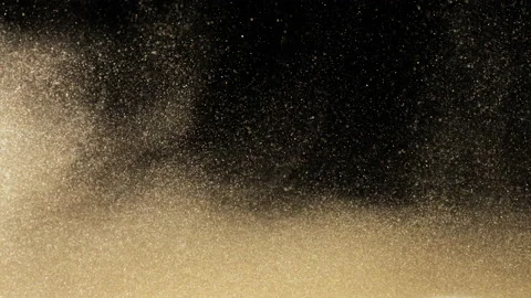 Gold Particles Background - 4k Slow Motion - Black Background Stock Footage 160052072