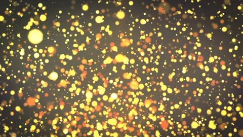 Gold particles background, dust particles with lens flare, glitter lights Illustrazione stock
