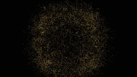 Gold particles explosion. Glowing particle. Explode on black background. Video stock 112367402