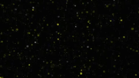 Gold particles falling down on black background in animation video footage Stock Footage 327989183