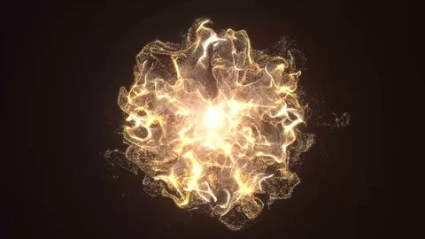 Gold Particles Fire Space Orb Stock Footage 311532389
