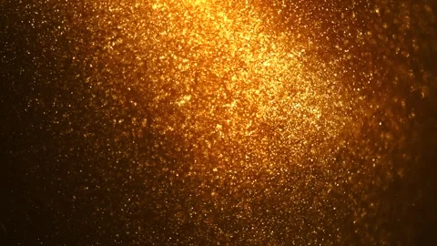 Gold particles floating background, Liquid gold, golden abstract backdrop Stock Footage 308865957