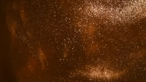 Gold particles floating background, Liquid gold, golden abstract backdrop Stock Footage 317871099