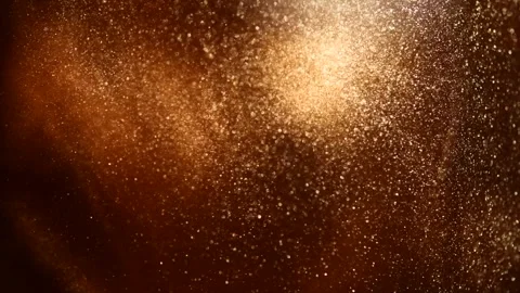 Gold particles floating background, Liquid gold, golden abstract backdrop Stock Footage 327614959