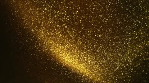 Gold particles floating background, magic dust, Liquid gold Stock Footage 336816193