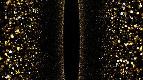 Gold  particles  glitter background wall for mapping  projection Stock-Footage 87152853