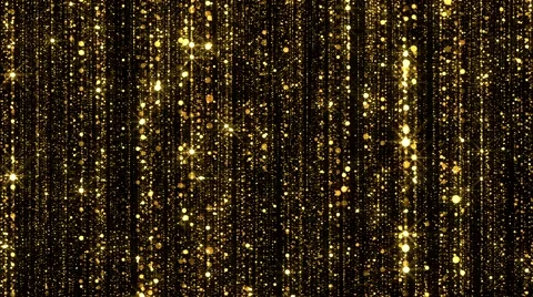 Gold Particles Glitter Glamour Rain Stock Footage