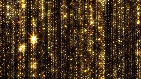 Gold Particles Glitter Glamour Rain 4K Christmas Stock Footage