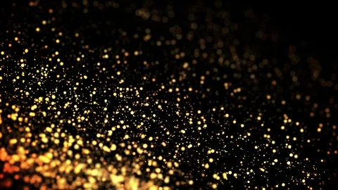 Gold particles in liquid float and glisten. Background with glittering golden Stock Footage 109299687