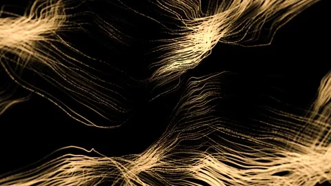 Gold Particles Moving Background. fast energy flying wave line with flash lights Stock Footage 247317904