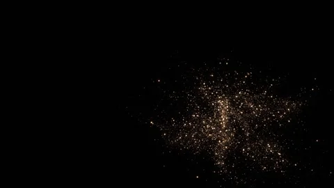 Gold Particles Moving Background. fast energy flying wave line with flashlights Stock Footage 317577957