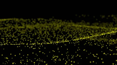 Gold Particles Moving Background.Particle from below. Particle gold dust Stock Footage 155189655
