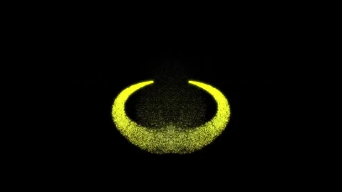 Gold particles moving in slow motion animation Isolated on Black Background Stock Footage 321194272