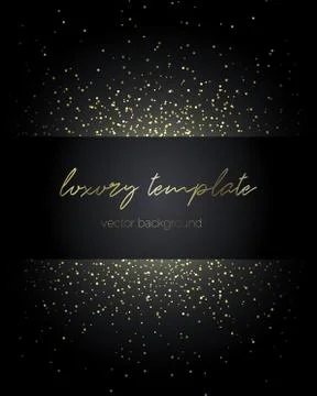 Gold particles. Premium template for text message. Stock Illustration