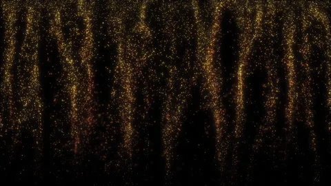 Gold Particles Rain. Motion Background. Golden glitter particle. Stock Footage 256971458