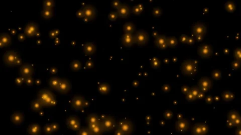 Gold particles smoothly move across the screen. cinematic background. Video stock 81658673
