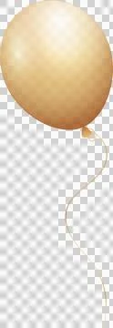 Gold party balloon is floating in vector art on transparent background, showing Stock Illustration