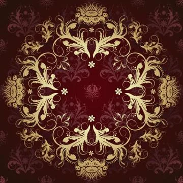 Gold pattern on a beautiful background Stock Illustration
