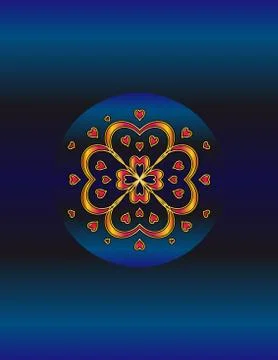 Gold pattern on a blue design Stock Illustration