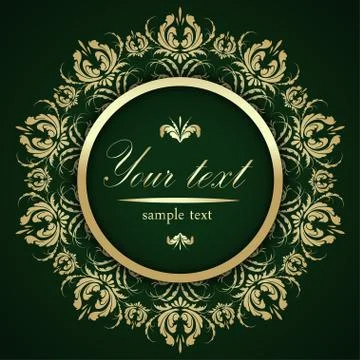 Gold pattern calligraphy on a beautiful background Stock Illustration