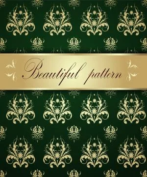 Gold pattern on dark Stock Illustration