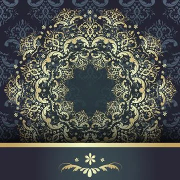 Gold pattern on a dark Stock Illustration