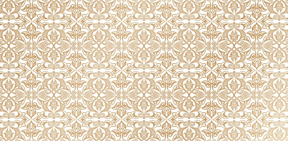 Gold Pattern Floral Stock Illustration