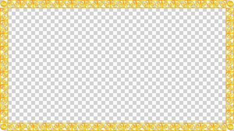 Gold pattern with oriental asia elements frame. Stock Illustration