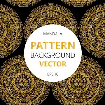 Gold pattern vector illustration for the card or invitation with Islam, Arabi Stock Illustration