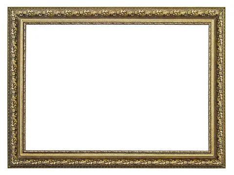 Gold-patterned frame for a picture isolated on a white background gold-pat... Stock Photos