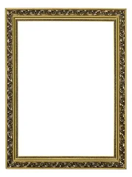 Gold-patterned frame for a picture isolated on a white background gold-pat... Stock Photos