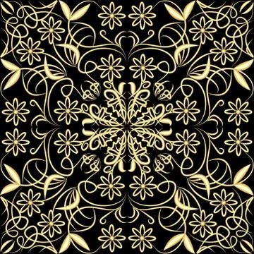 Gold patterned grid Stock Illustration