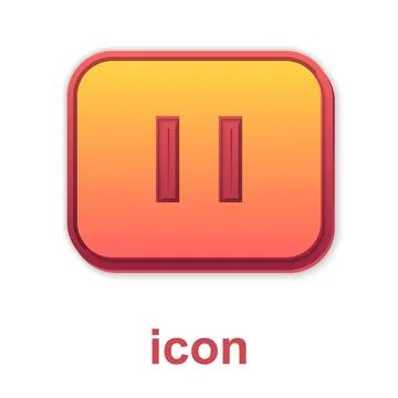 Gold Pause button icon isolated on white background. Vector イラスト素材