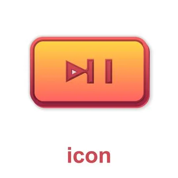 Gold Pause button icon isolated on white background. Vector Illustrazione stock