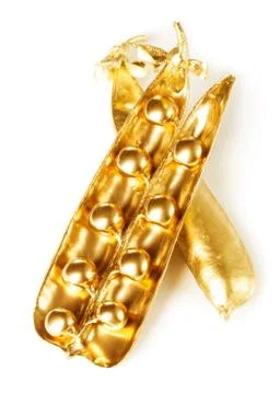 Gold pea pod Stock Photos