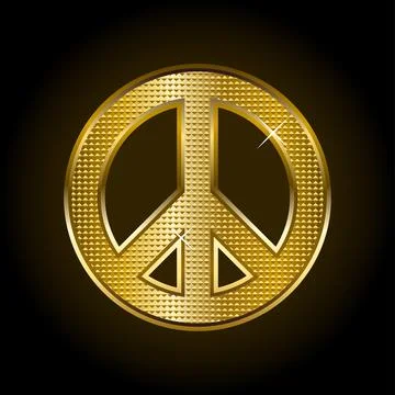 Gold Peace Symbol Stock Illustration