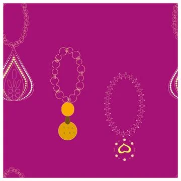 Gold pendants bright endless texture. Stock Illustration