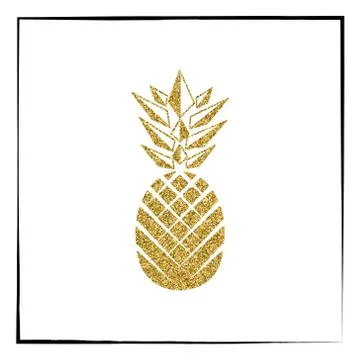 Gold Pineapple fruit. Vector illustration. Stock Illustration