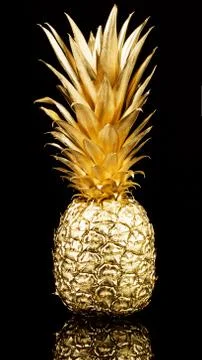 Gold pineapple Stock Photos