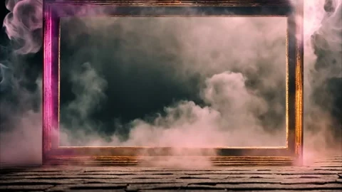 A gold-pink decorated horizontal, rectangular frame with slowly moving dry .. Stock Footage 273954578