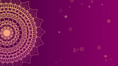 Gold to pink gradient line mandala slowly zooming on magenta Stockbeeldmateriaal 348260656