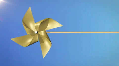 Gold Pinwheel (Loop &amp; Matte) Stock Footage 40799736
