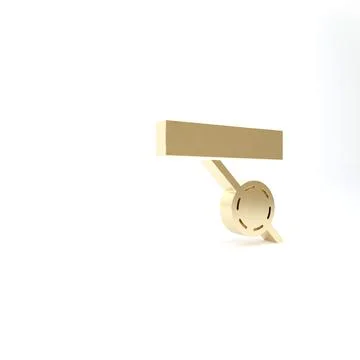 Gold Pirate eye patch icon isolated on white background. Pirate accessory. 3d Stock Illustration