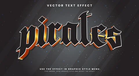 Gold Pirates editable text effect template Stock Illustration