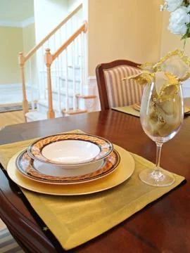Gold place setting Fotos Stock
