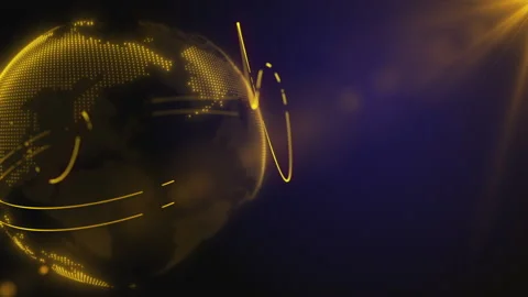 Gold Planet Copy Space Stock Footage 155539428