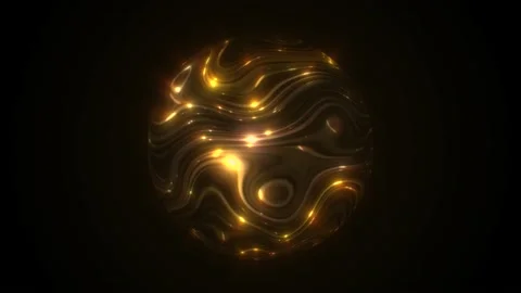 Gold Planet Shining Background Fx Loop Stock Footage 139055046