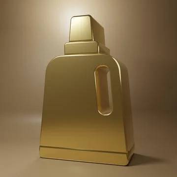 Gold Plastic bottle for laundry detergent, bleach, dishwashing liquid or an.. Stock Illustration