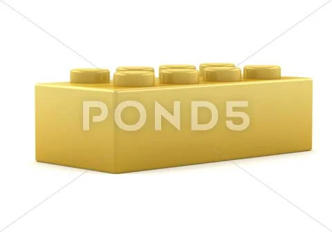 Gold plastic toy block Stock Illustration