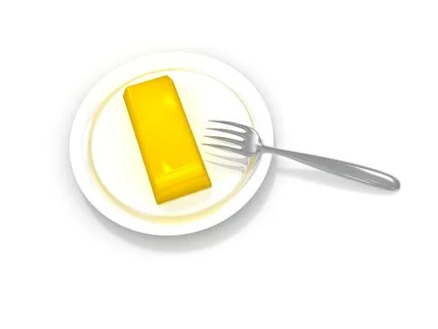 Gold on plate Stock Illustration